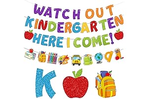 HOWAF Glitter Watch Out Kindergarten Here I Come Banner