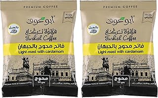 قهوة تركية تحميص فاتح (خليط) من أبو عوف، وزن 50 جم، (عبوتان)