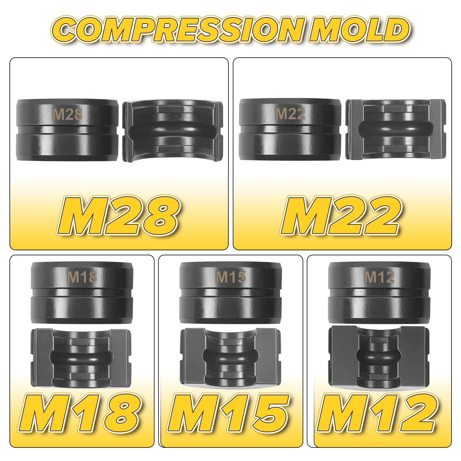 Pressbacken Set M16-M28 - Crimpzangen Backen Für Rohrverbindungen