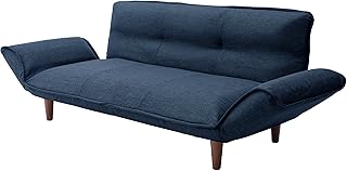 セルタン(cellutane) 日本製 カウチソファー 和楽の極 3人掛け ポケットコイル タスクネイビー 背部肘部14段階リクライニング 高反発 A652p-584NVY