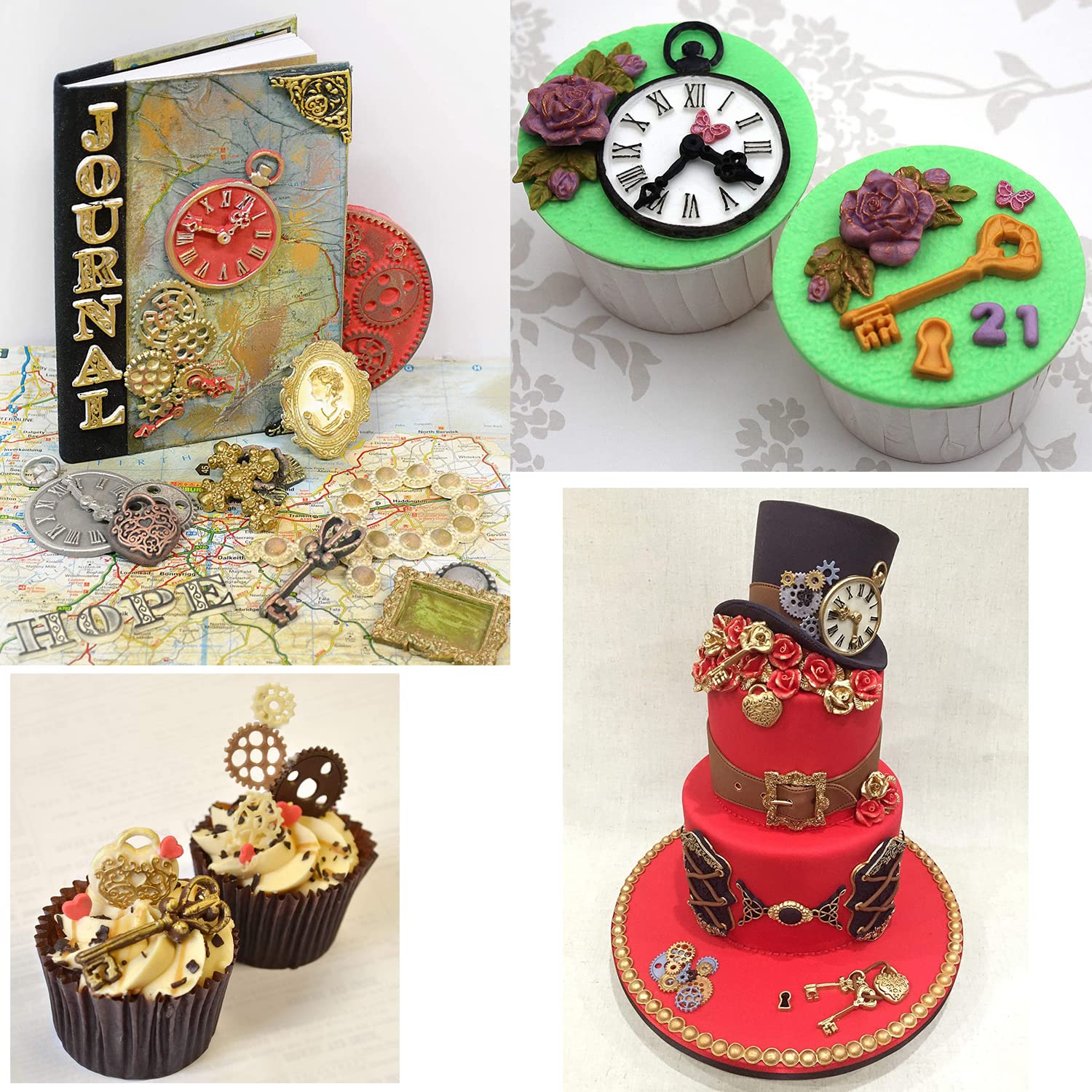 Steampunk Gear - Molde De Fondant Para Decoración De Pasteles, Cupcakes, Caramelo, Chocolate, Pasta De Goma, Arcilla Polimérica