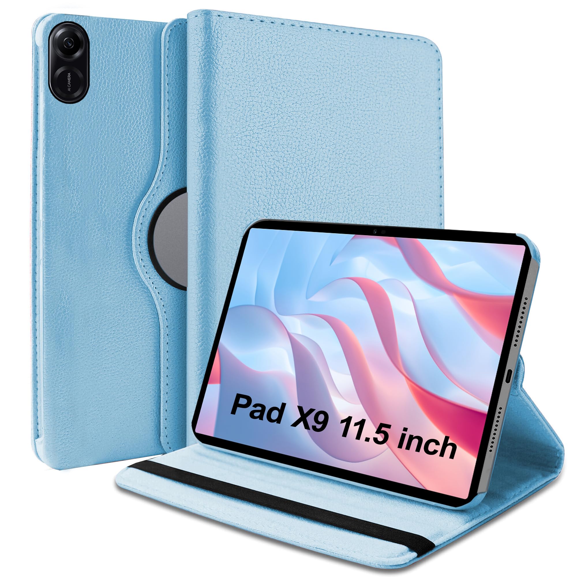 TGK Rotating Cover for Honor Pad X9 11.5 inch Leather Flip Case (Sky Blue)-image-28
