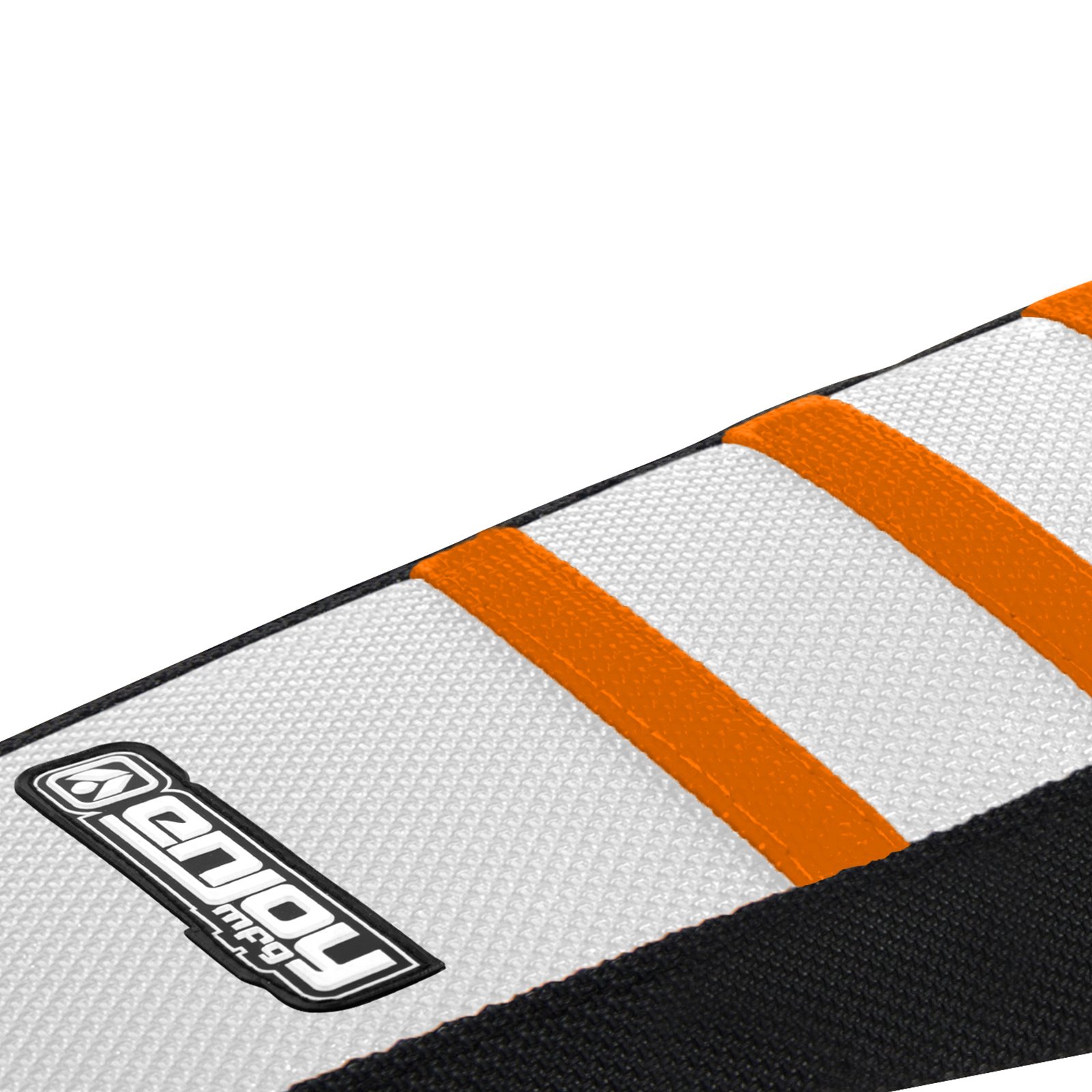 Enjoy Mfg Seat Cover - Compatible Fit for 2013-2015 KTM SX - SXF 125/450 Black Sides/White Top/Orange Ribs #47