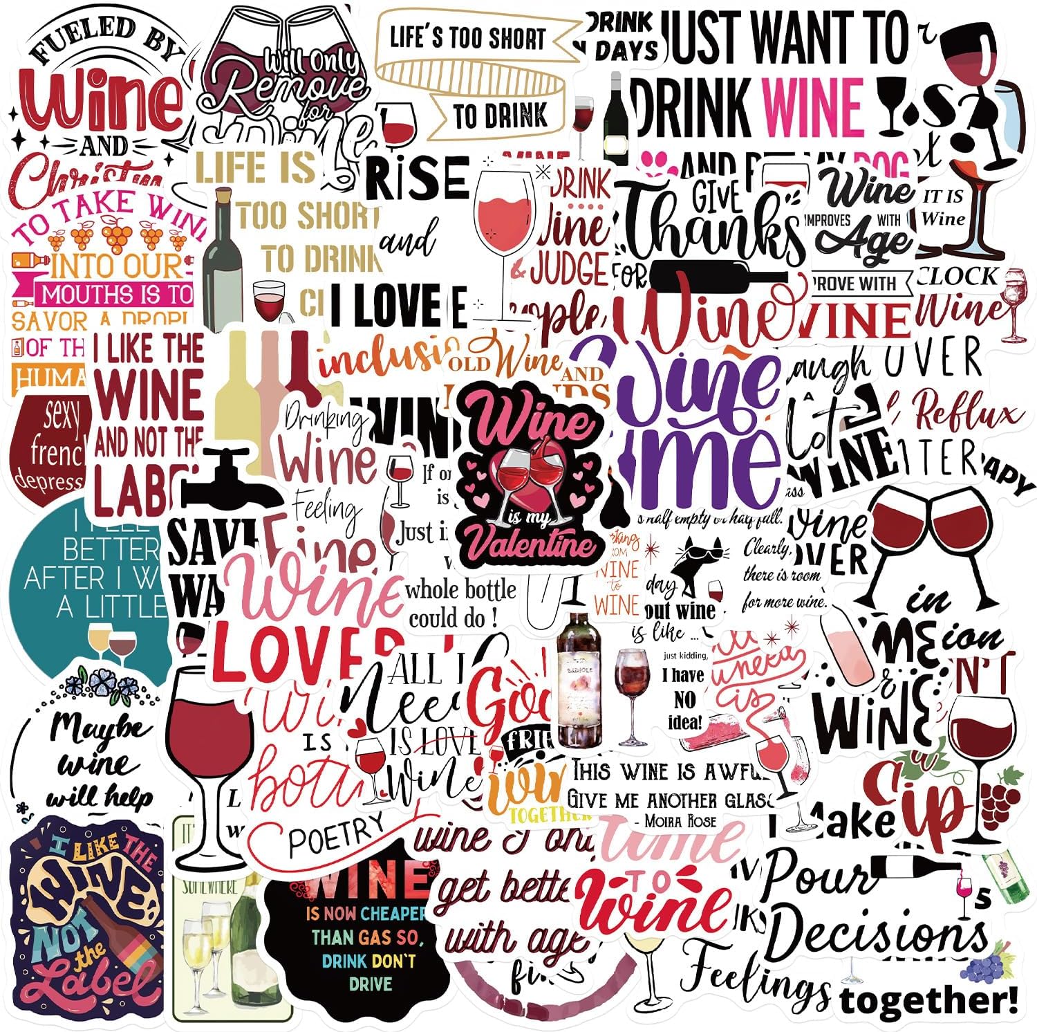 Printable Wine Stickers Scrapbook