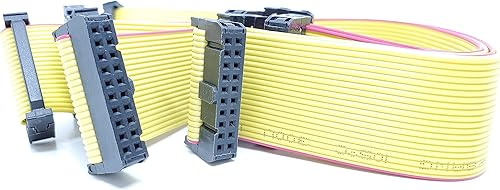 Miniatura 10 de Paquete de 5 unidades de 11.0 in, 20P 2x10, 0.100 in, 0,1 pulgadas, paso FC FF, 20 pines de 11 pulgadas de longitud, cable plano amarillo con