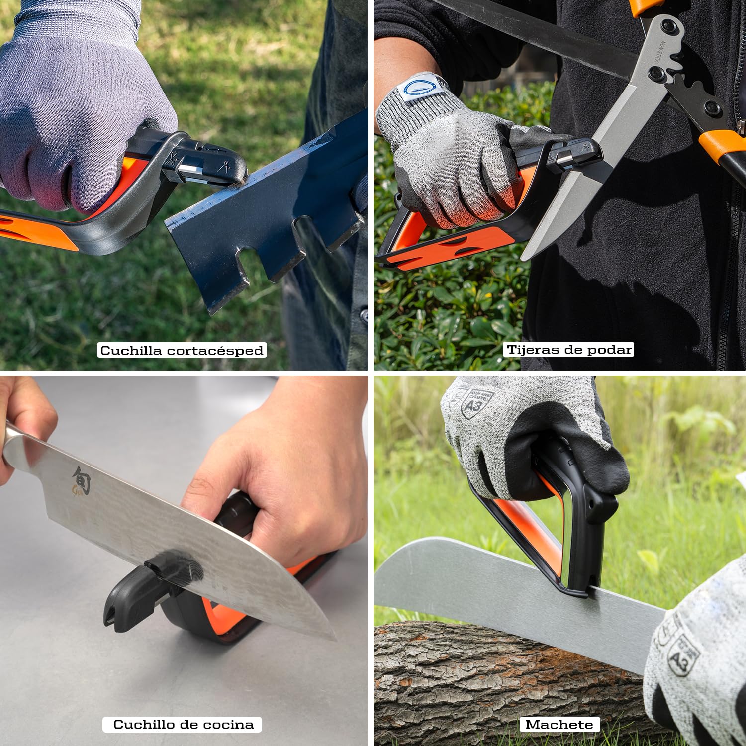 SHARPAL 103N todo en 1 afilador de cuchillos, afilador de hachas, Afilador de herramientas para cuchillas de cortacésped, machetes, tijeras de podar y herramientas de jardín