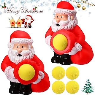 Vinsot Christmas Toy, Cute Santa Claus Snowman Reindeer Shoot Ball Toys Foam Ball Shooting Game with 5 Foam Balls for Classroom Rewards Christmas Fun Toy Stocking Stuffer (Santa Claus)