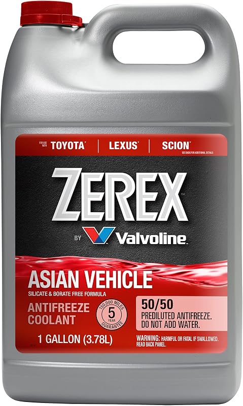 Zerex Asian Vehicle Red Silicate and Borate Free 50/50 Prediluted Ready-to-Use Antifreeze/Coolant 1 GA