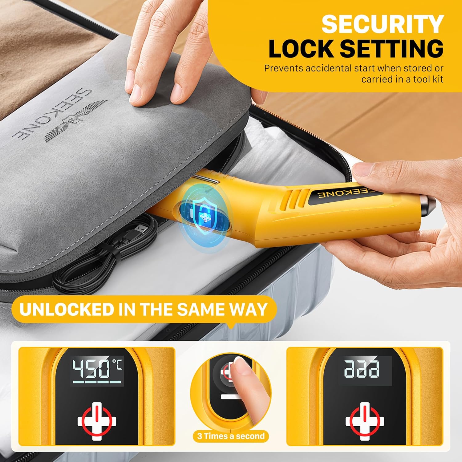 Security Lock Setting on SEEKONE Heat Gun