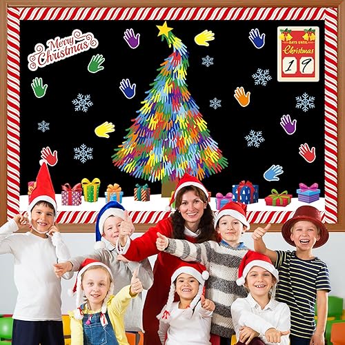 Vista 61 de Juego de decoración de invierno "Snow in Love with Jesus" (La nieve está enamorada de Jesús), con fondo, recortes y bordes de nieve para aula