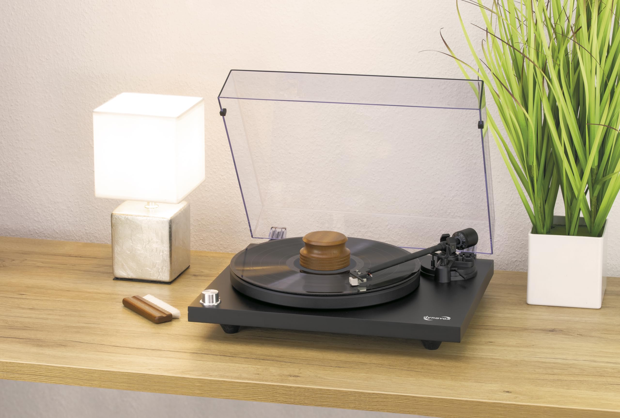Dynavox PST-300W Stabilisateur pour Platine Vinyle avec boîtier en Bois Sapelli 300 g