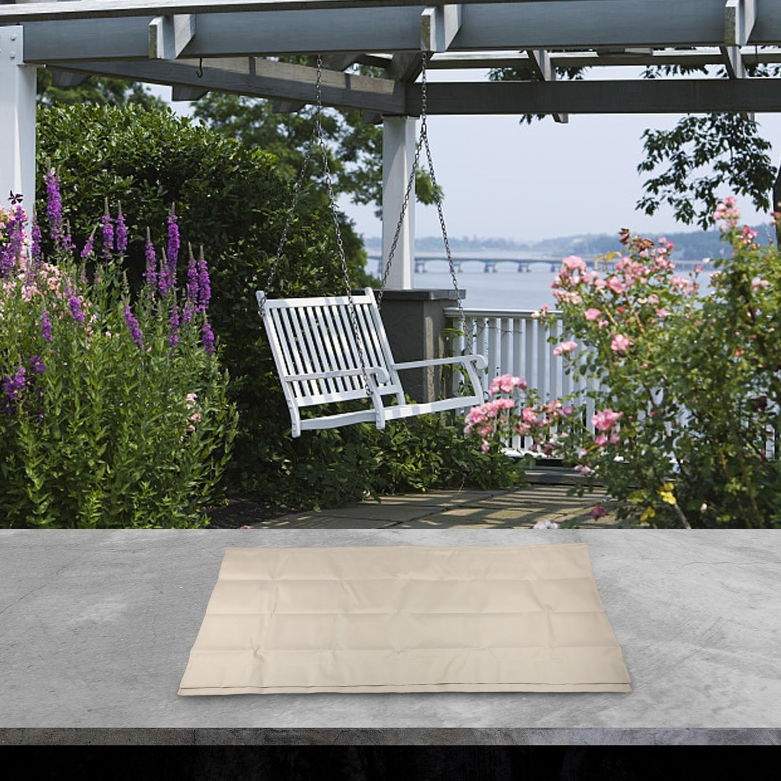 Funda de asiento de columpio para exteriores 600D fuerte y fiable para muebles de jardín, 110 x 55 x 45 cm, 144 x 45 x 55 cm (144 x 45 x 55 cm)