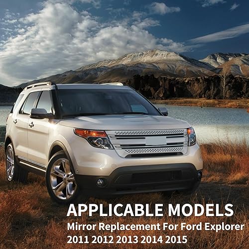 Miniatura 6 de Espejo lateral del conductor de repuesto para Ford Explorer 2011 2012 2013 2014 2015 2016 2017  Espejo lateral izquierdo, espejo retrovisor de