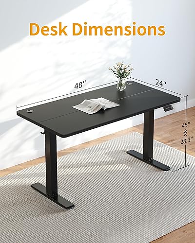 Miniatura 17 de CubiCubi Escritorio eléctrico de pie, 40 x 24 pulgadas de altura ajustable, estación de trabajo ergonómica para oficina en casa, color marrón