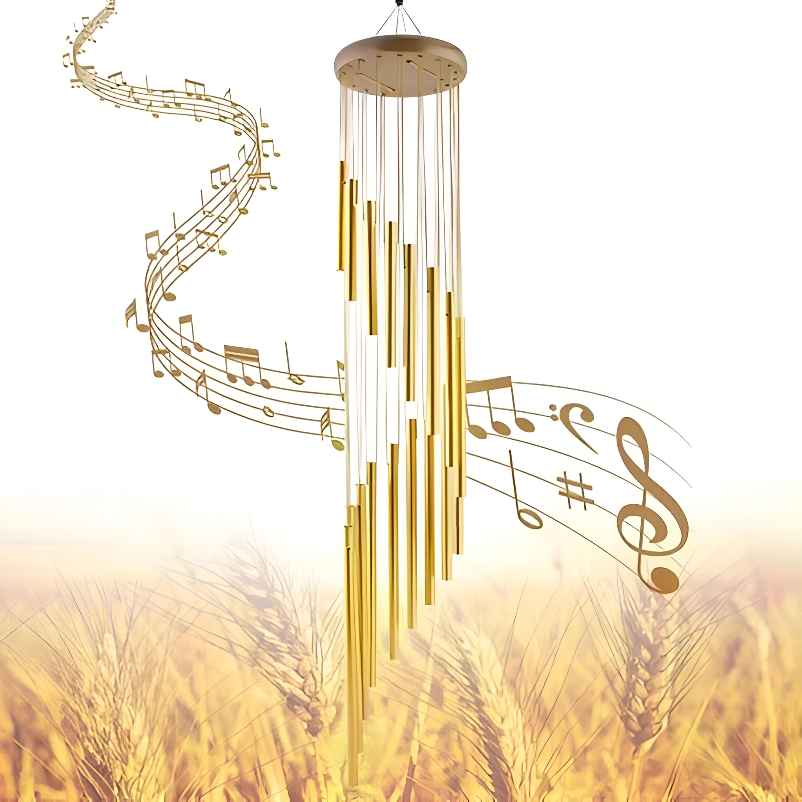 KESHAVAM 36-Inch Wind Chimes for Outdoor and Indoor Use – Spiral Design with 18 Aluminum Tubes – Deep Tone, Weather-Resistant Wood, Soothing Melody for Garden, Patio, Balcony, Home Décor-image-39