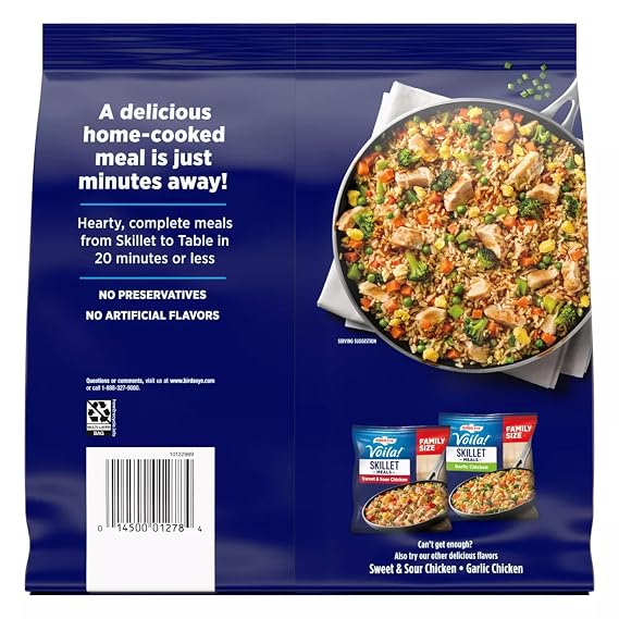 Salutem Vita Frozen Chicken Fried Rice, Family Size Meal, Easy Skillet Dinner, 42 oz, Gift Set Pack of 1