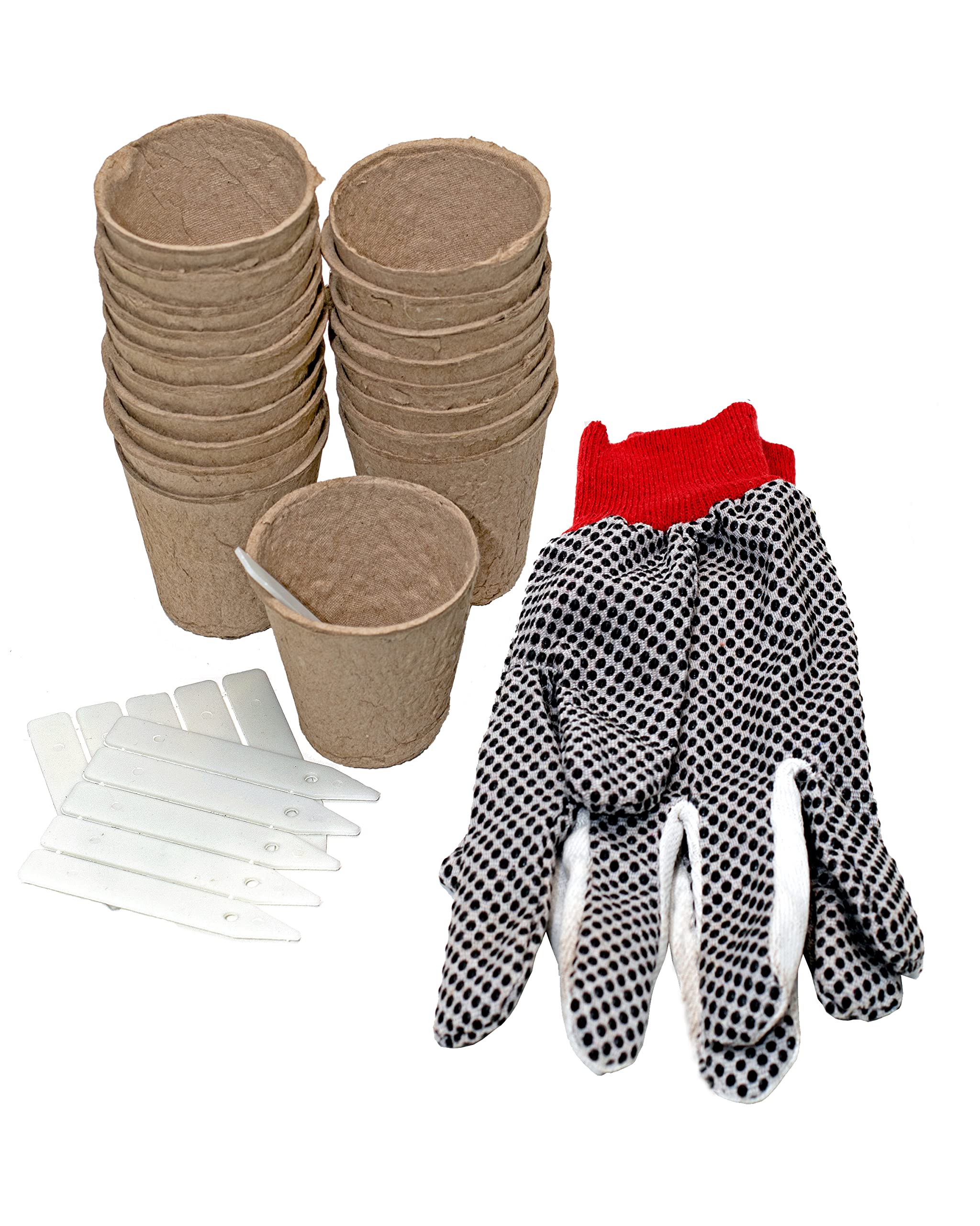 Green Phoenix Premium Peat Pots for Planting Seedlings and Plant Starter Pack of 80 with Plant Labels and Gloves Great for Indoor and Outdoor Use