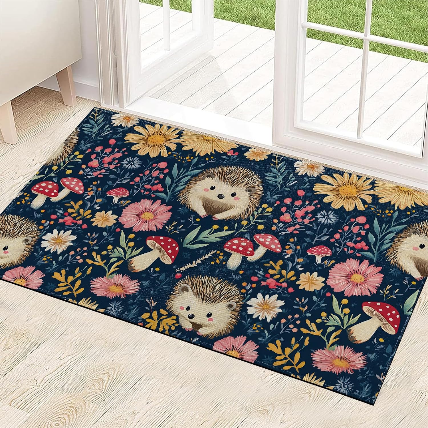 Moonlit Raven Indoor Door Mat 29.5x17in,Non Slip Backing Mystical Night Forest Floor Mats,Non Woven Entryway Rug,Welcome Rugs Decor,for Entrance Inside Porch Kitchen,Practical Doormats Gifts