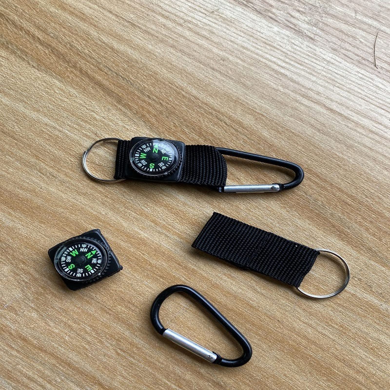 JINGYAN Kompasy D-type Webbing Carabiner Outdoor Quick-Wiszący z Kompasem Oil Ring, Słoneczny Bank Szybka klamra pierścieniem