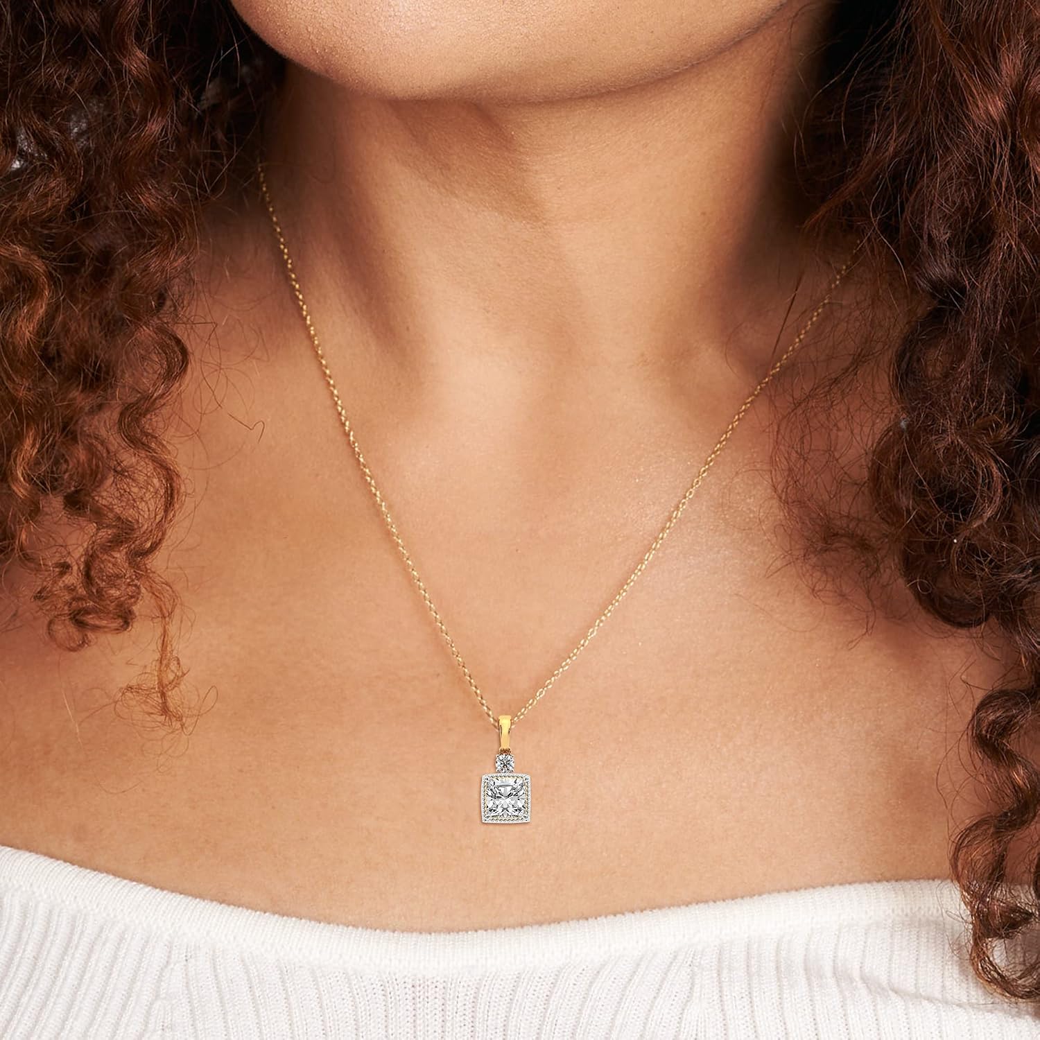 FRIENDLY DIAMONDS 0.75 Carat - 6 Carat IGI Certified Lab Grown Diamond | Joan Fashion Lab Diamond Pendant Necklace In 14K Or 18K White, Yellow Or Rose Gold | EF-VS Quality