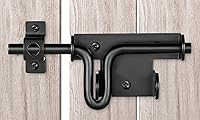 HTHOOOOME Heavy Duty Slide Bolt Gate Latch with Padlock Hole - Rustproof Black Steel for Fences, Sheds, Outdoor Gates & Doors