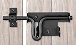 Slide Bolt Gate Latch with Padlock Hole, Heavy Duty Fence Slide Latches Outdoor Doors for Wooden Fence, Shed Door, Vinyl Door