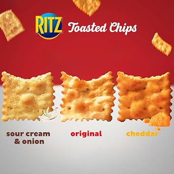 RITZ Toasted Chips Variety Pack, Cheddar, Sour Cream and Onion, and Original Crackers, Party Snacks, Bulk Snacks, 4 Bags