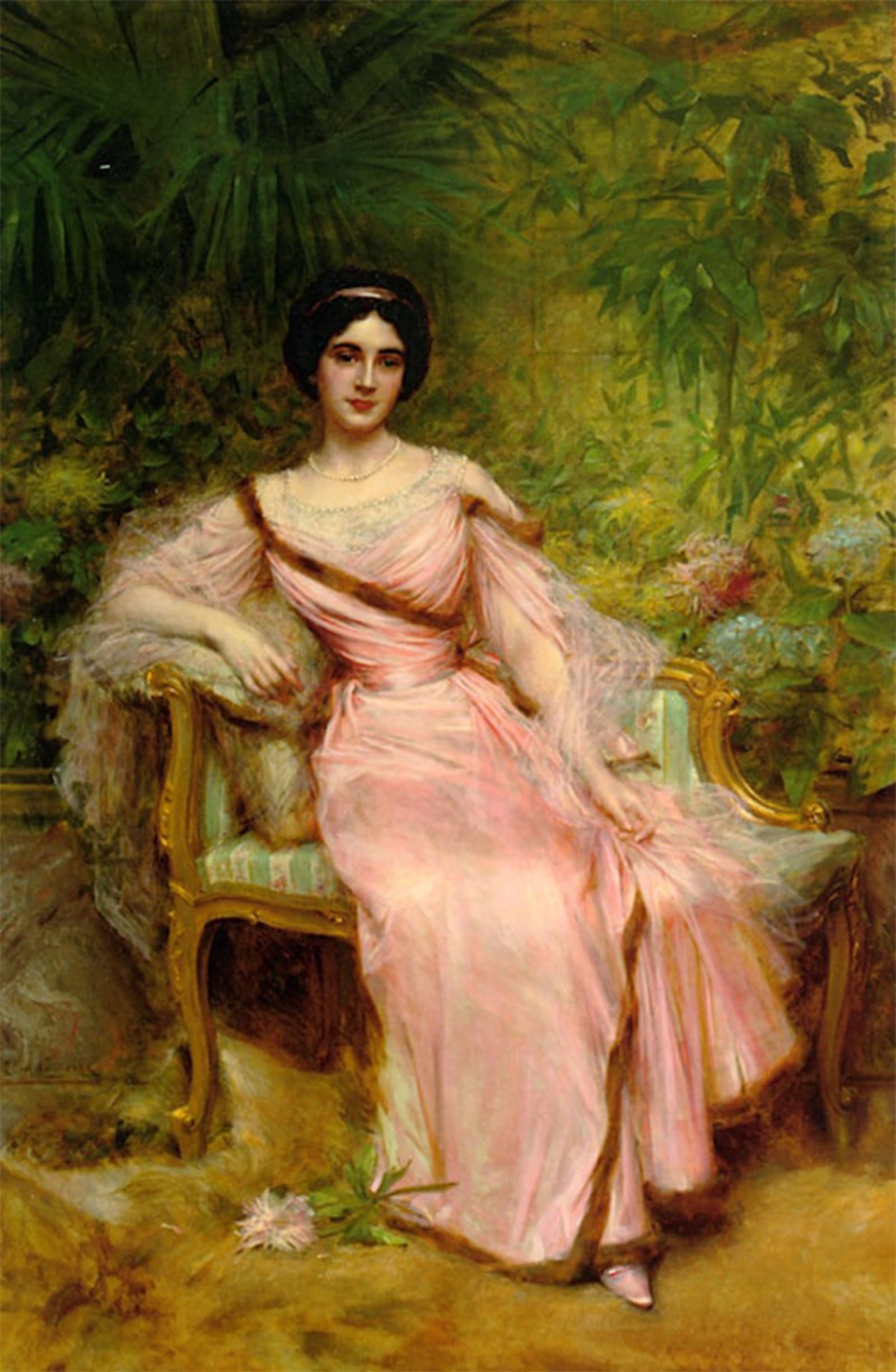 Posteriik No Frame Famous Modern Artwork Art Mural Portrait Of Suzanne Hudelo Née Armand By Lêon Francois Comerre Oil Paintings Pictures For Home Decor 60X90cm