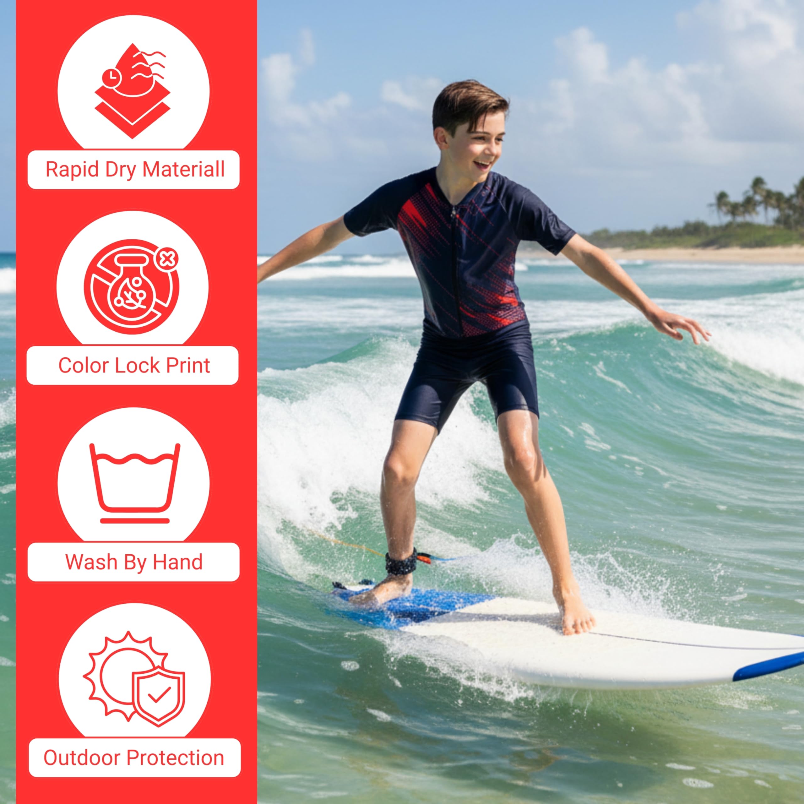 ZIUM Boys 4 Way Lycra Multi Purpose Swimsuit, Cycling Suit, Athletic Suit Cum Skating Suit with Half Sleeves & Half Legs 3