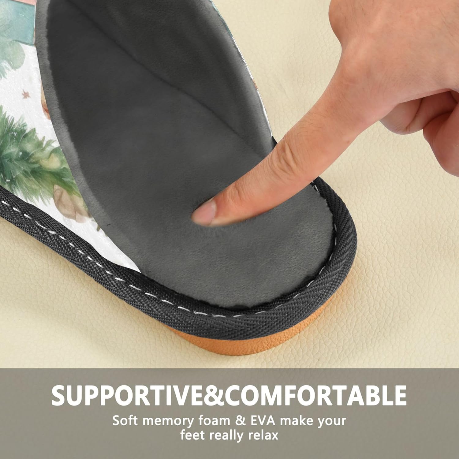 Christmas Xmas Gnomes House Slippers – Cozy Fuzzy Slippers for Guests, Washable & Disposable, Perfect for Shoeless Home, Spa & Hotel Use A110976