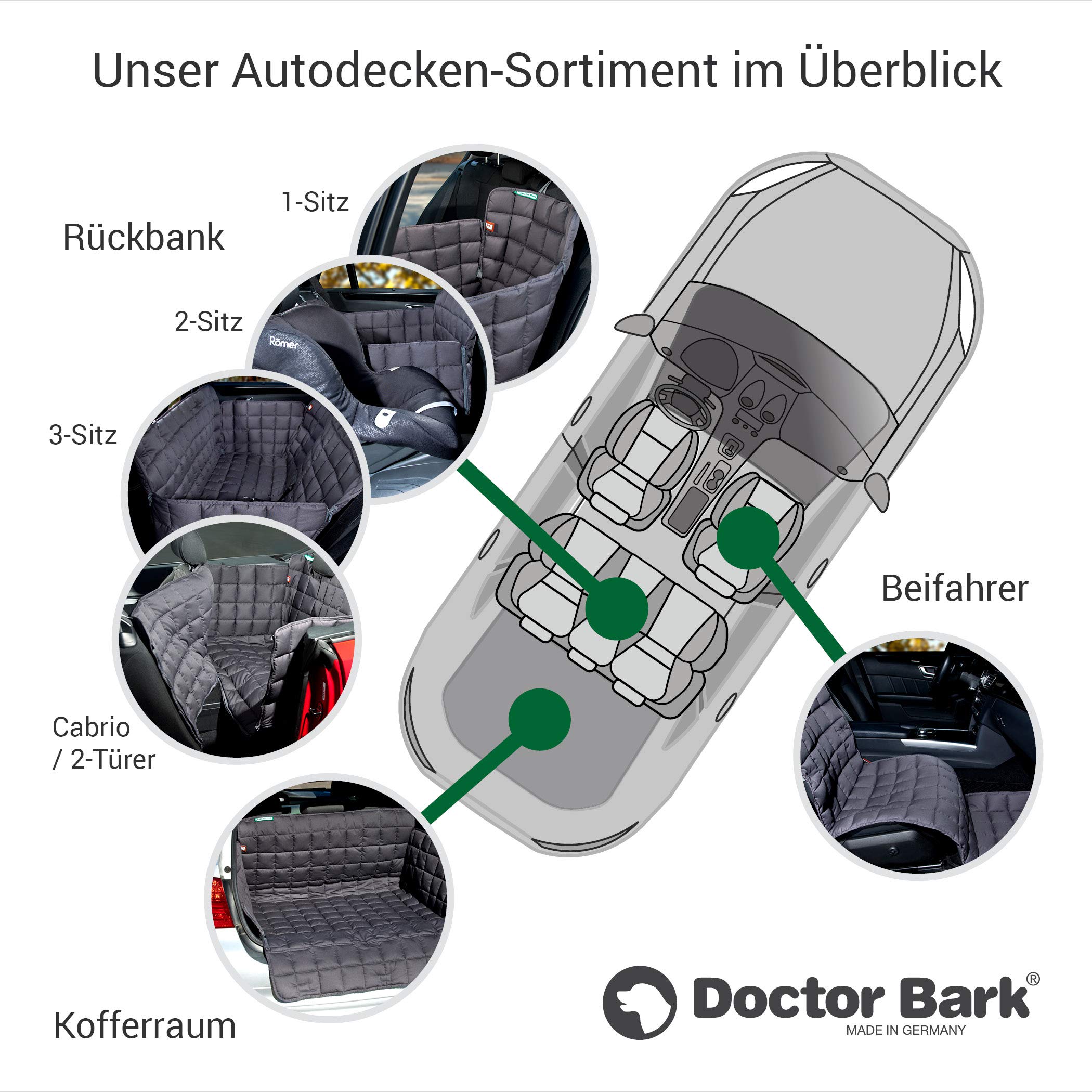 Doctor Bark Funda para Asiento de Coche para copiloto, Cubierta Protectora Apta para Todos los Coches/SUV (Gris)
