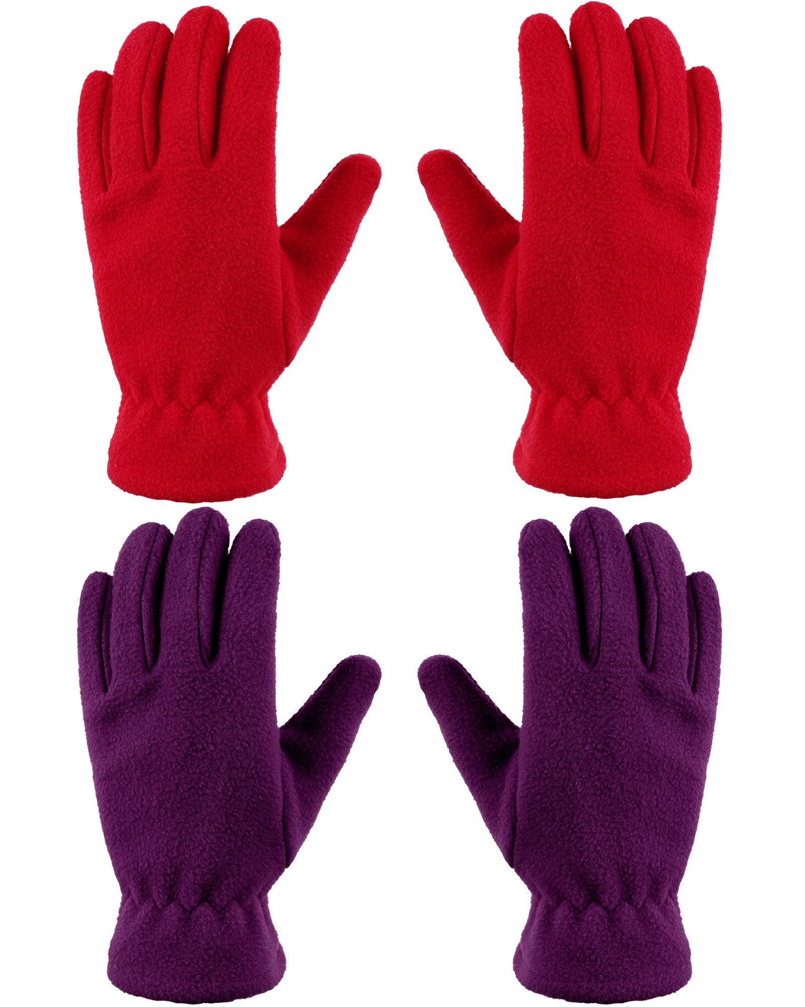 Geyoga 2 Pairs Kids Fleece Gloves