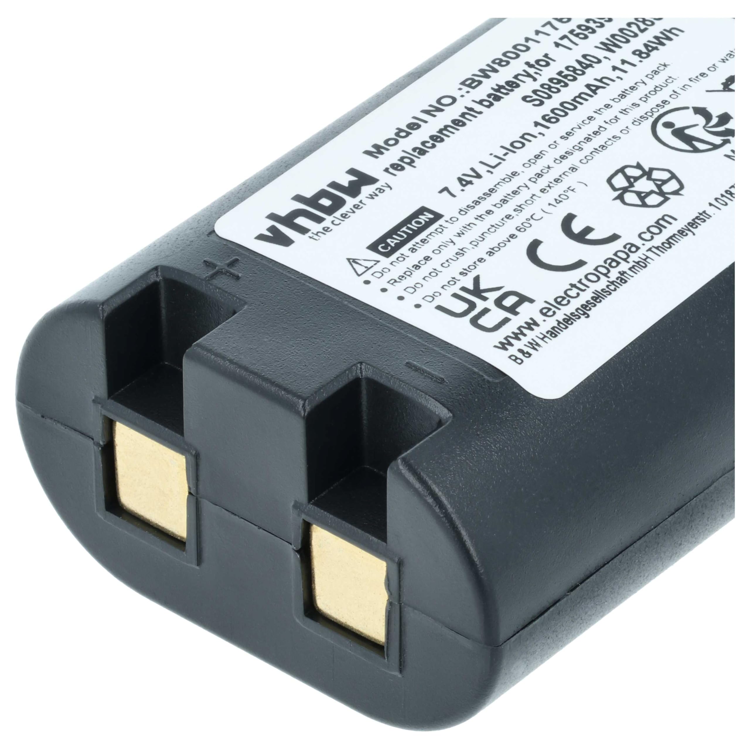 vhbw Akku kompatibel mit Dymo LabelManager 420P, 360D Drucker Kopierer Scanner Etiketten-Drucker (1600 mAh, 7,4 V, Li-Ion)