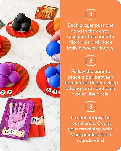 Miniatura 4 de SimplyFun Handy - Juego familiar para niños y adultos a partir de 8 años - Juego de habilidades motoras finas con bolas suaves y cartas, para aula