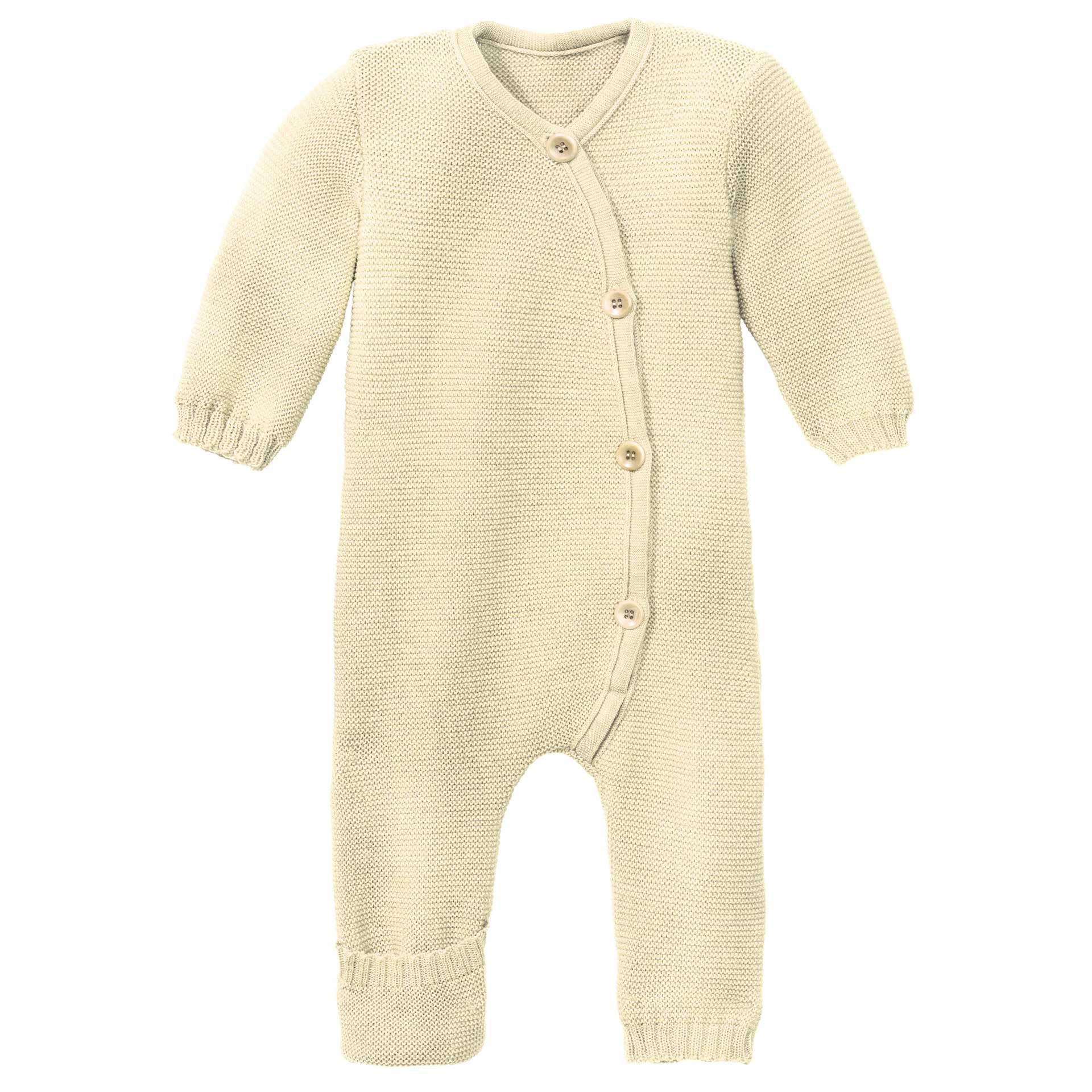Disana Knitted Overalls Baby & Toddler – 100% Organic Merino – Breathable & Comfortable – Unisex Size 50 – 80 – Sustainable & Fair – Stretchy with Fold-Over Cuffs – Made in Germany, natural, 50-56