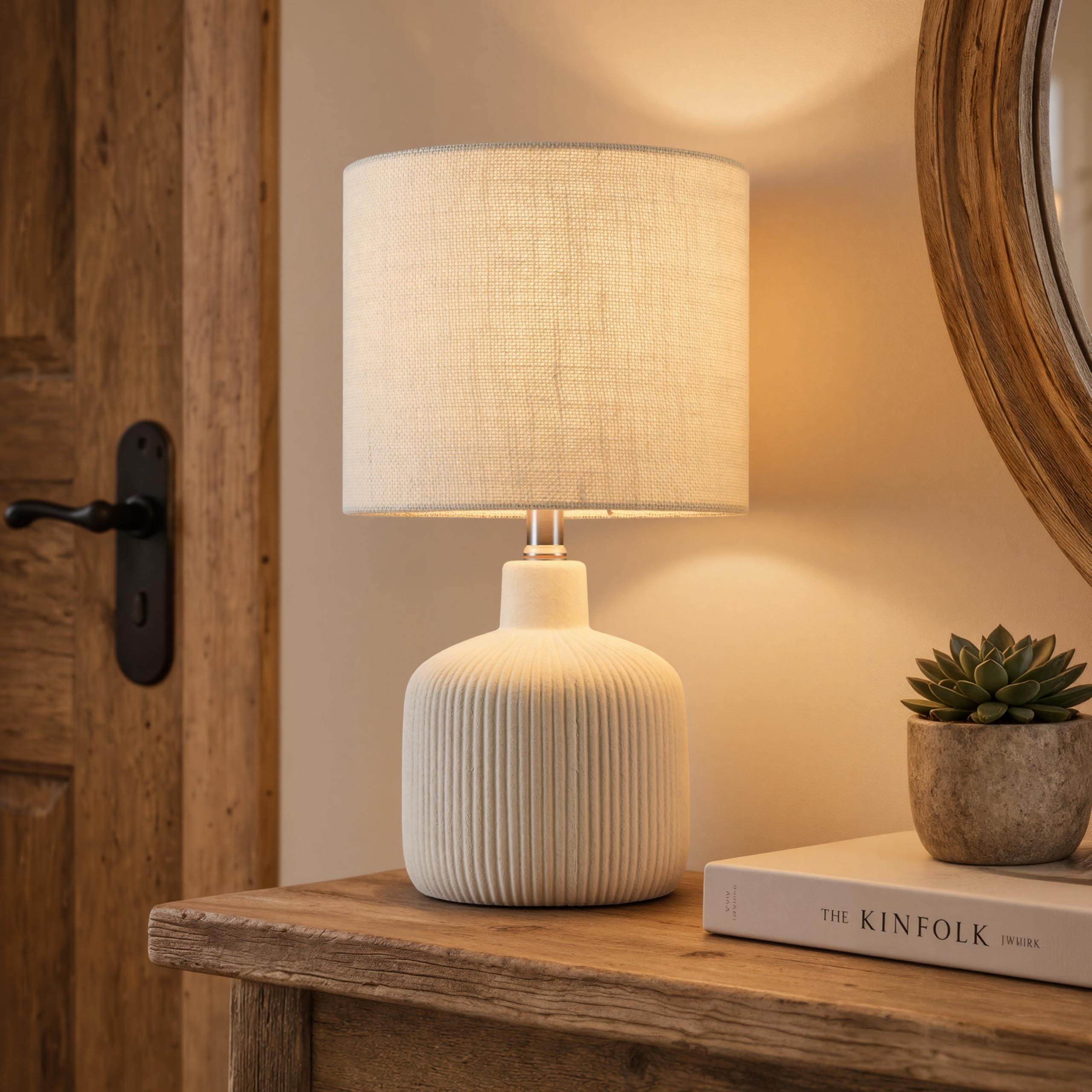 Photo 1 of KAWOTI Ceramic Table Lamp, Off-White, 17.75"