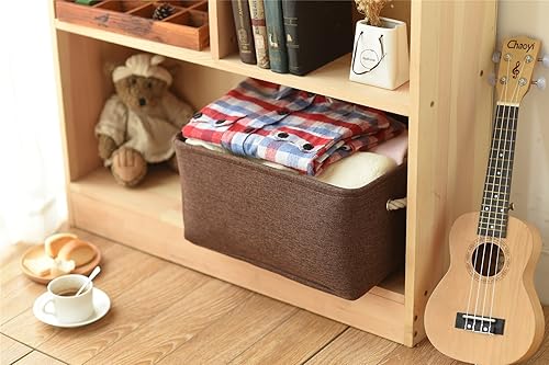 Miniatura 5 de TheWarmHome - Canasta rectangular de tela con asas para almacenar y organizar ropa, tamaño grande, 15.7 x 11.8 x 8.3 pulgadas (largo x ancho x