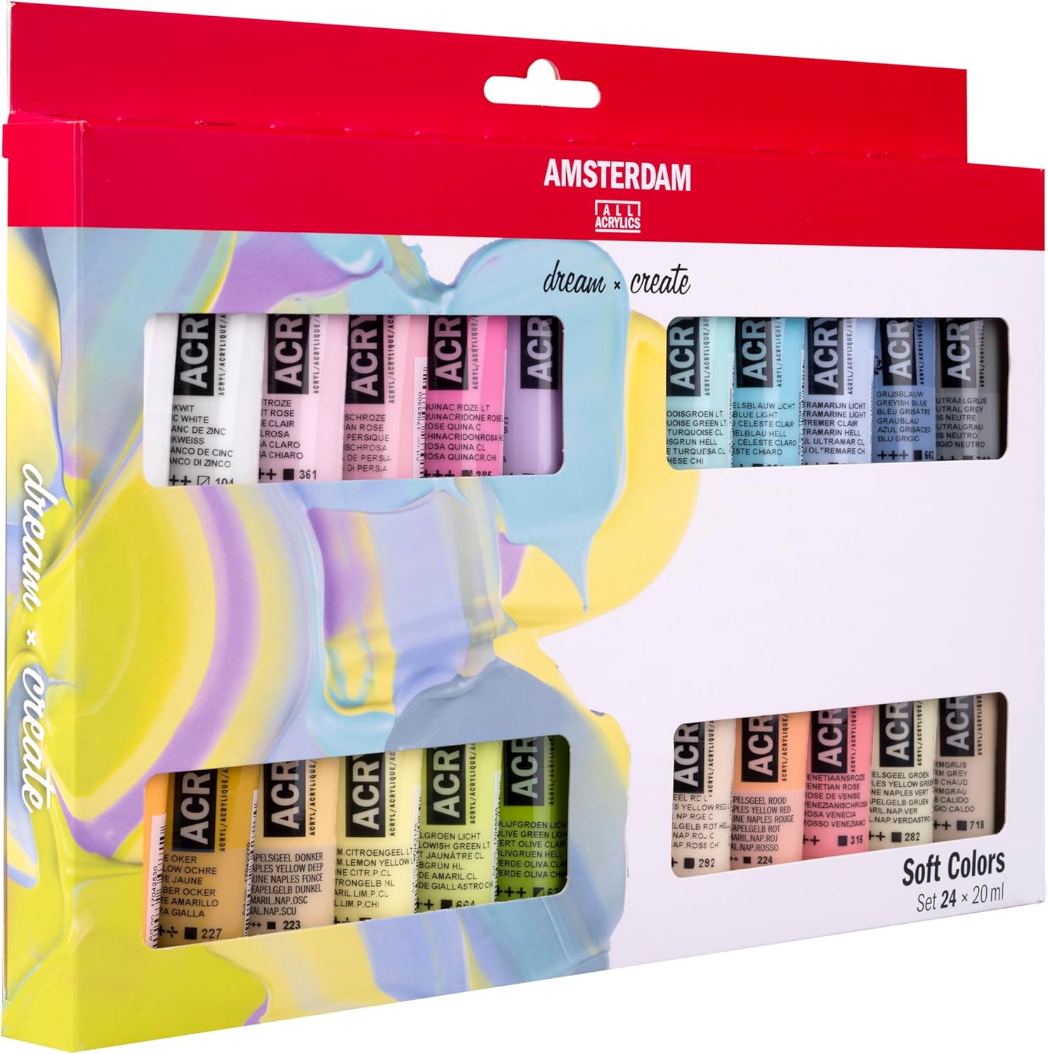 Amsterdam Standard Series Acrylic Paints - Set of 24, Pastel Colors, 20 ml Tubes