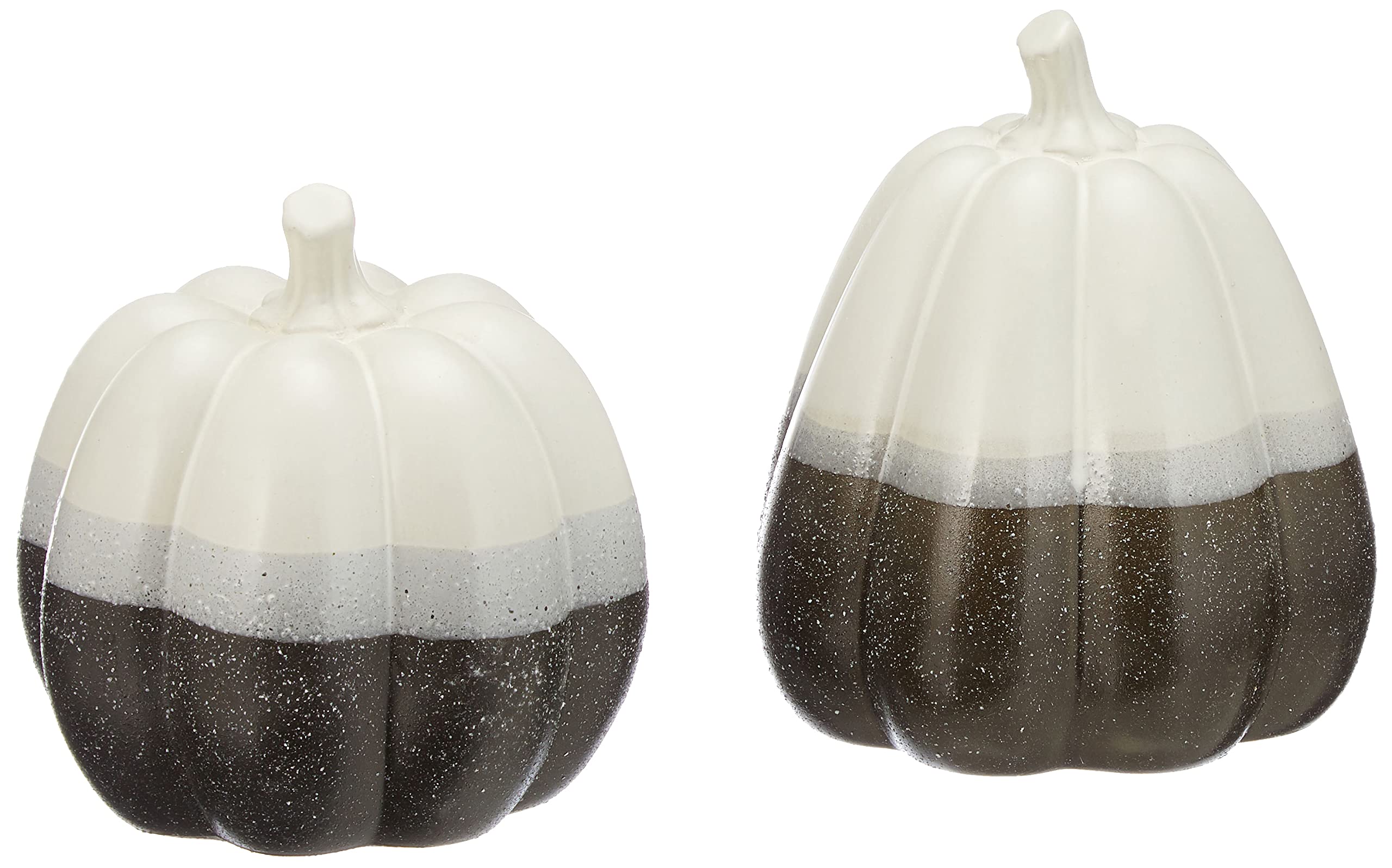 khevga Deco Decoración de otoño Halloween Deco Calabaza Negro Blanco Gris Juego de 2