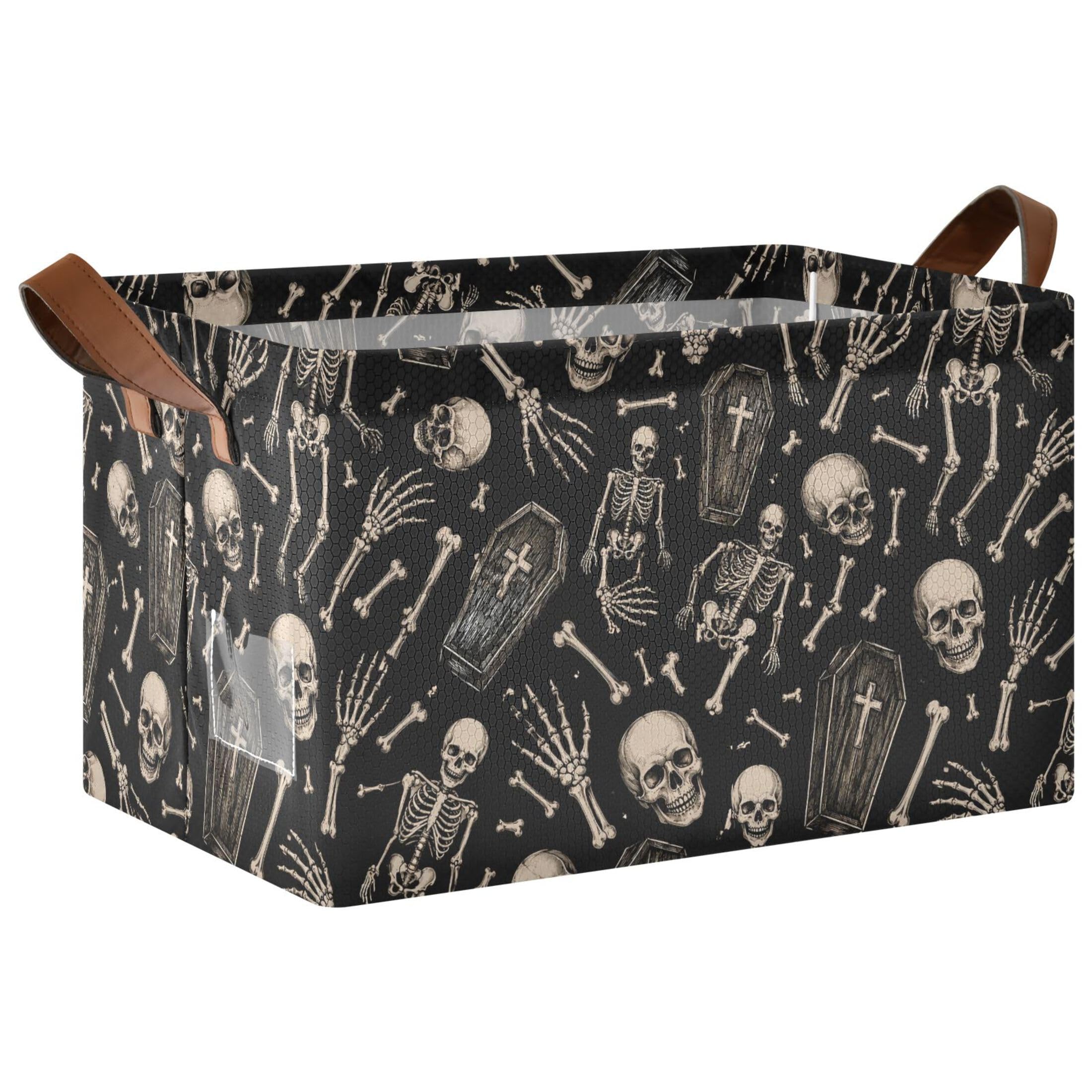 Kutsu Skeleton Foldable Storage Basket Collapsible Bin With Handles For Shelves