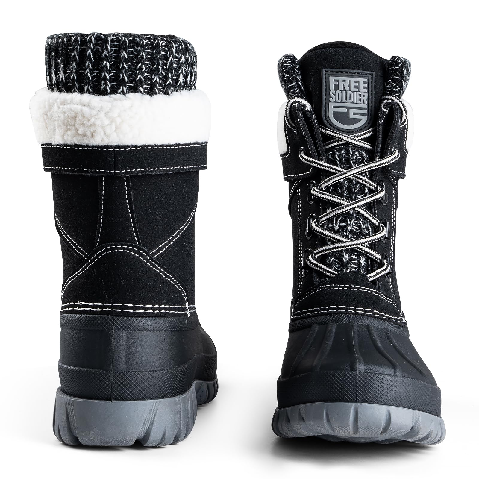 FREE SOLDIER Wasserdichte Winter-Schneestiefel für Frauen Outdoor-Mode Entenstiefel Komfortabel Isoliert