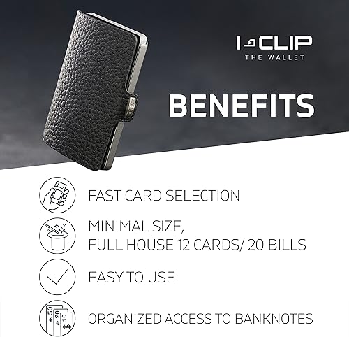 Miniatura 2 de I-CLIP, billetera de cuero premium para hombres, clip de dinero intercambiable versátil, tarjetero seguro, billetera compacta minimalista para