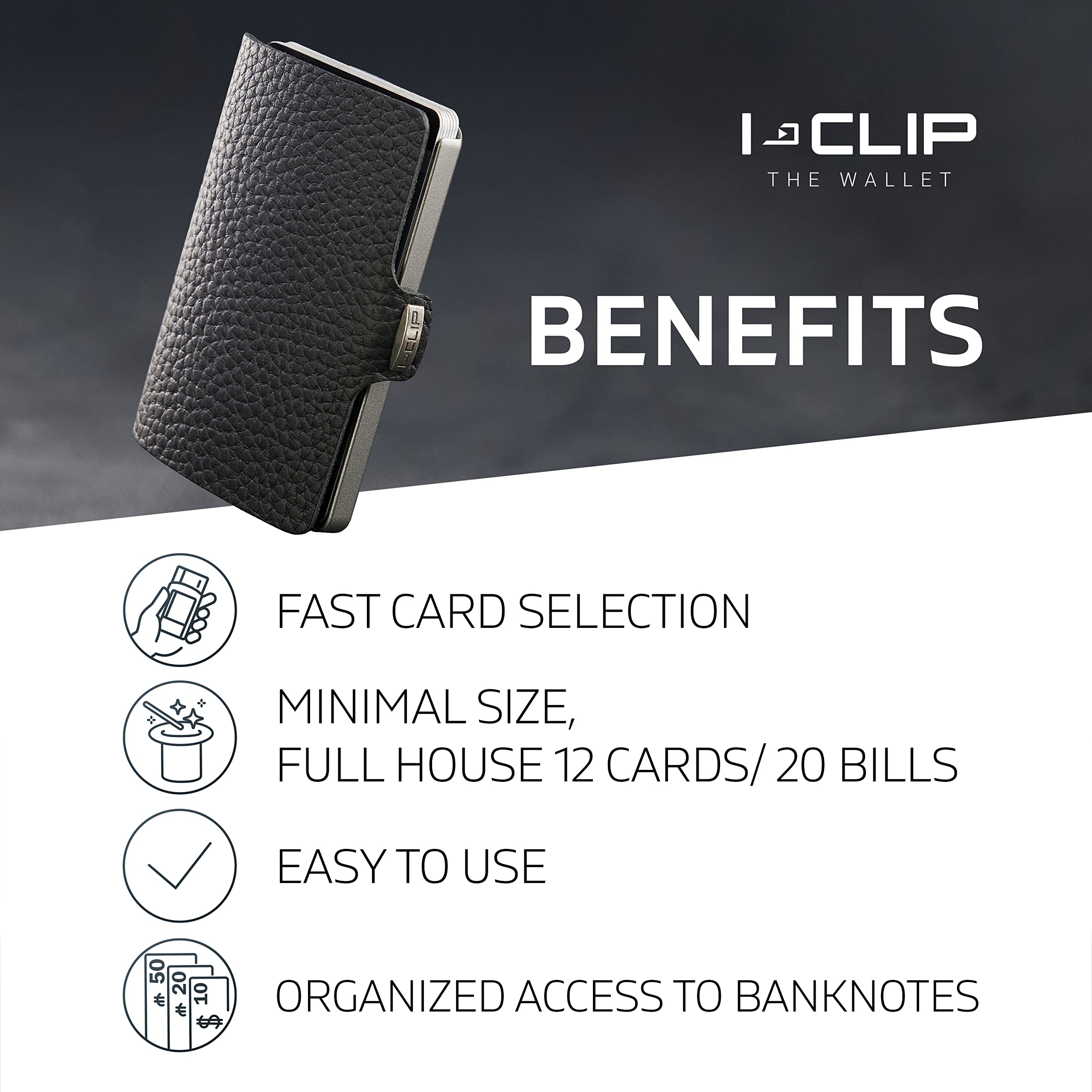 I Clip Ic-Pil Black Credit Card Case