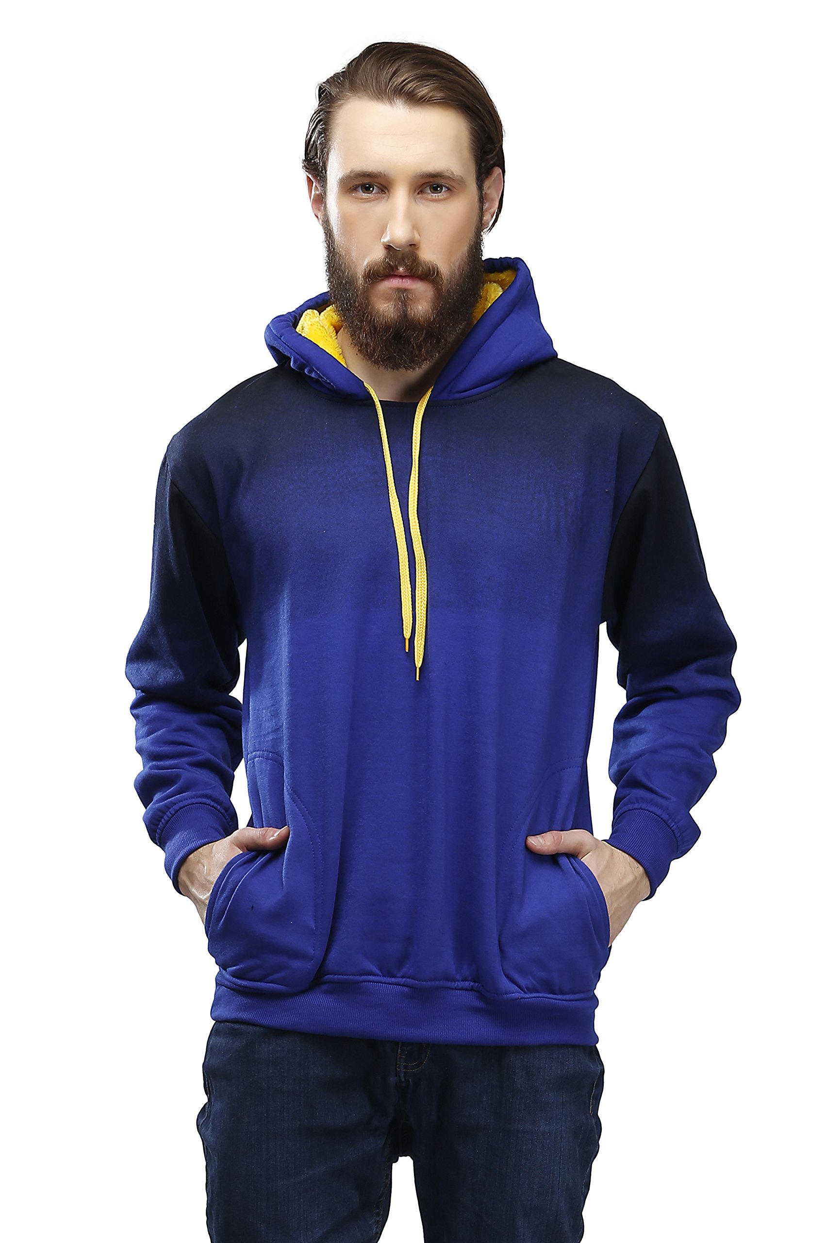 HIGH HILL Men's Cotton Blend Hooded Neck Sweatshirt