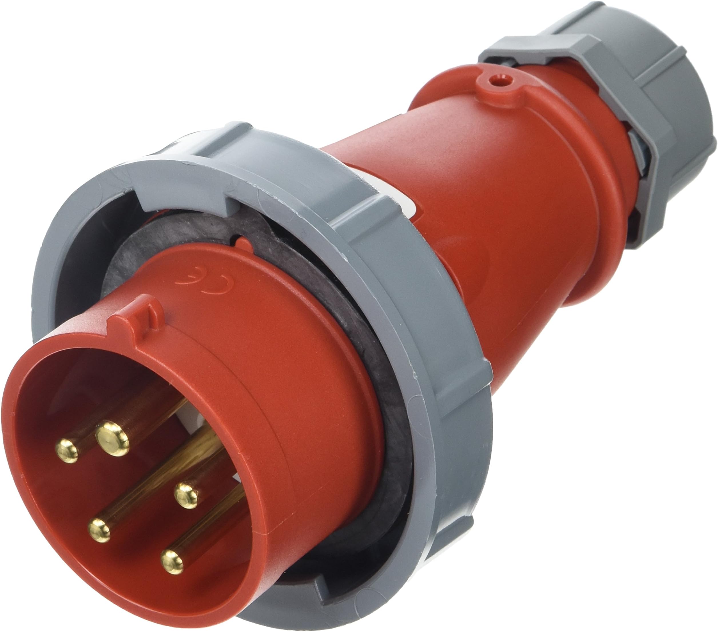 MENNEKES288 AMV-TOP Single Part Body Plug, IP 67 Protection, 6 hours Earth Position, 5 Pole, 16 A Current, 400V, Red
