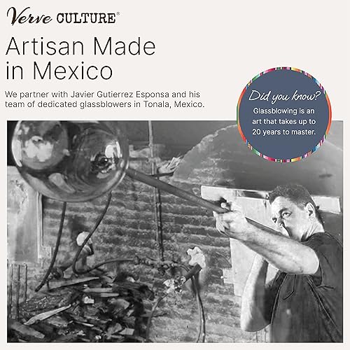 Miniatura 6 de Verve CULTURE Vasos mexicanos Highball para beber, cristalería soplada a mano, vasos de vidrio transparente para cócteles, jugos, bebidas mixtas,