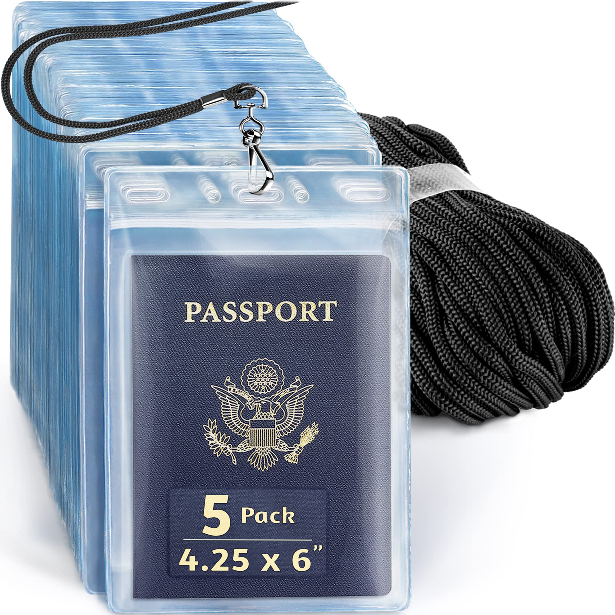 Buy EcoEarth 4x6 Inch Plastic Card Holder and Lanyard Set (XXL, Clear