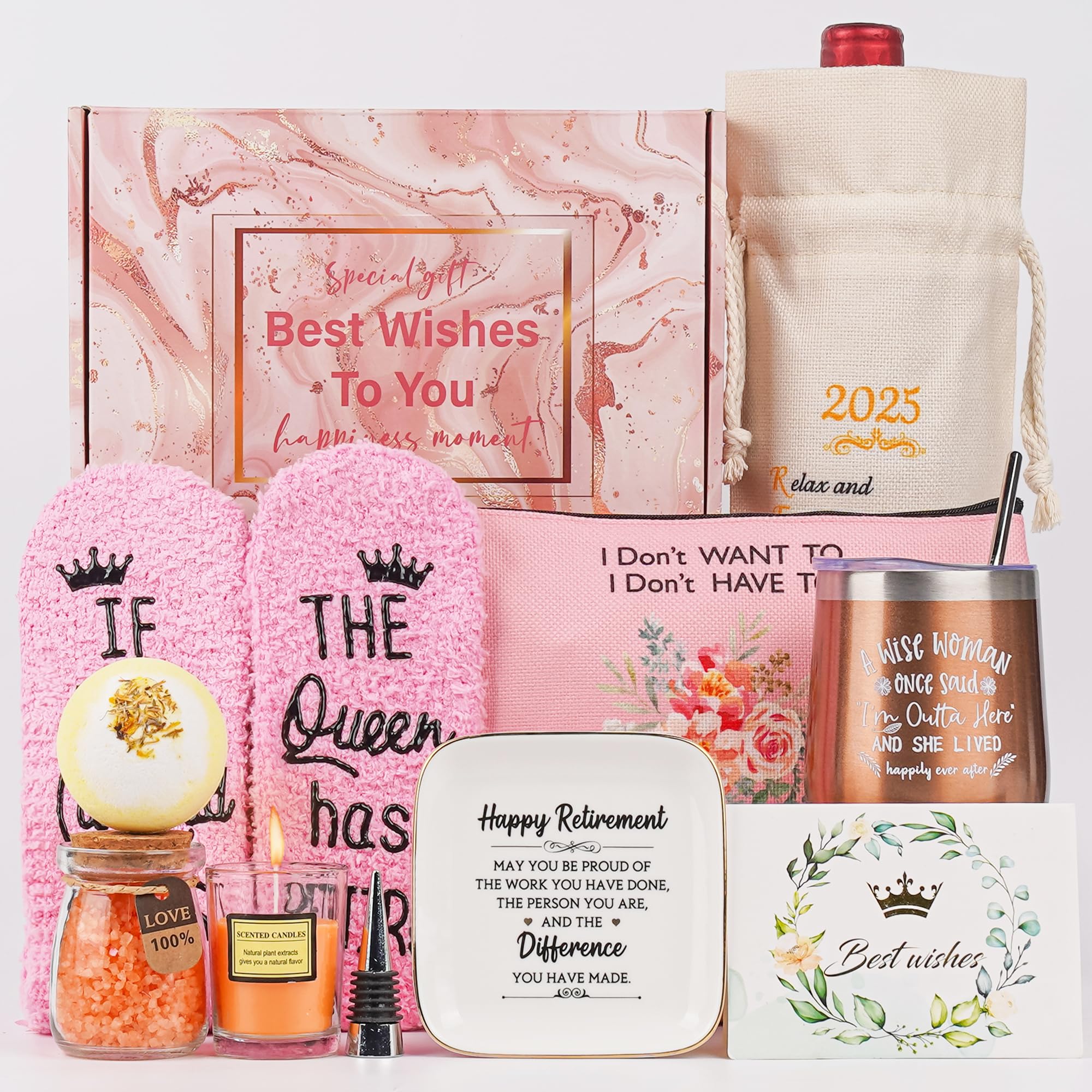 Retirement Pamper Spa Gift Set for Women - Leaving Present for Retired Friends, Coworkers, Teachers, Nurses and Mom