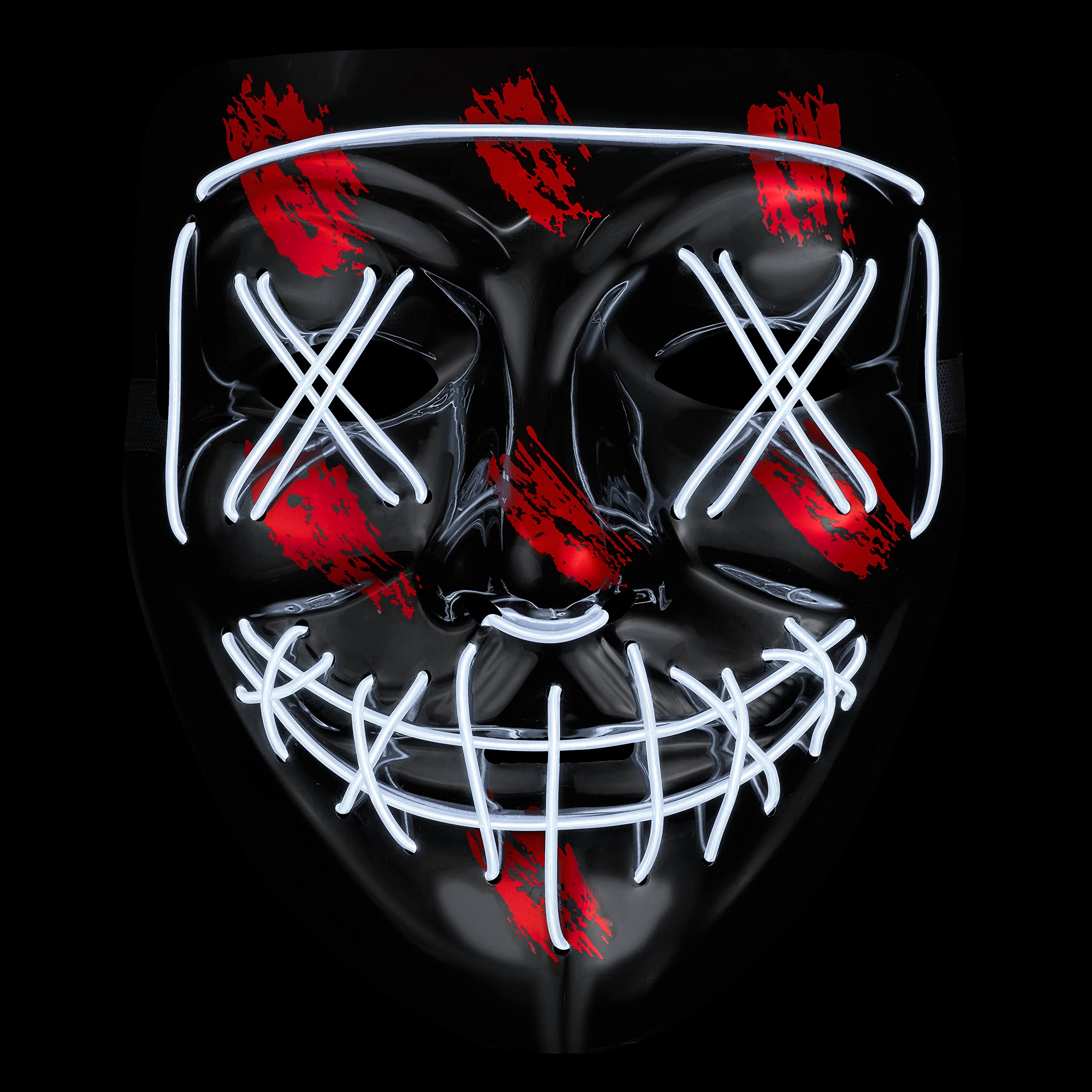 Balinco LED mask with 3 light modes - perfect for techno DJ, Silver - Image 2