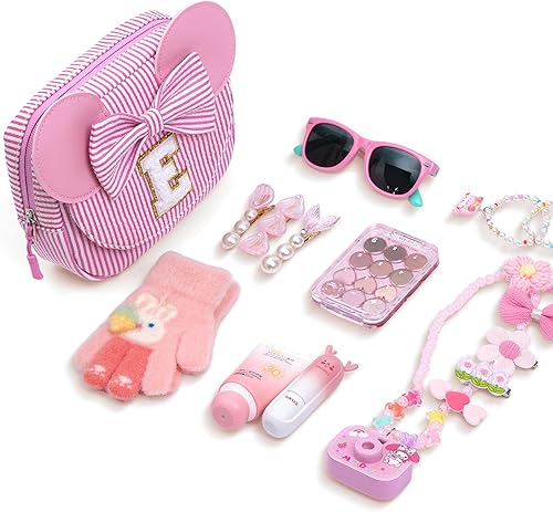 Miniatura 7 de Regalos de cumpleaños para niñas Riñonera con inicial, regalos para niñas pequeñas, regalo personalizado para hija, Rosado, A